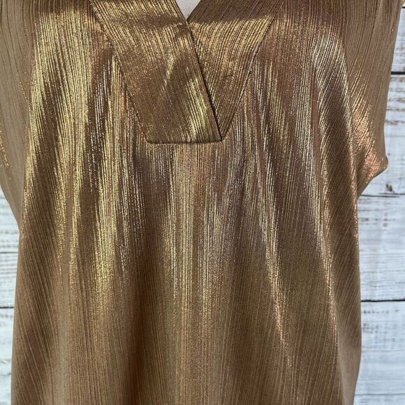 Molly Bracken Blouse Top size Small Brown Rust Copper Shimmery Wedding Cocktails - Picture 5 of 8